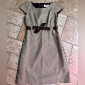 Studio I Brown Dress with Bow Accent